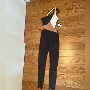 LUMI Collective Color Block Peek-A-Boo Dance Unitard Size M